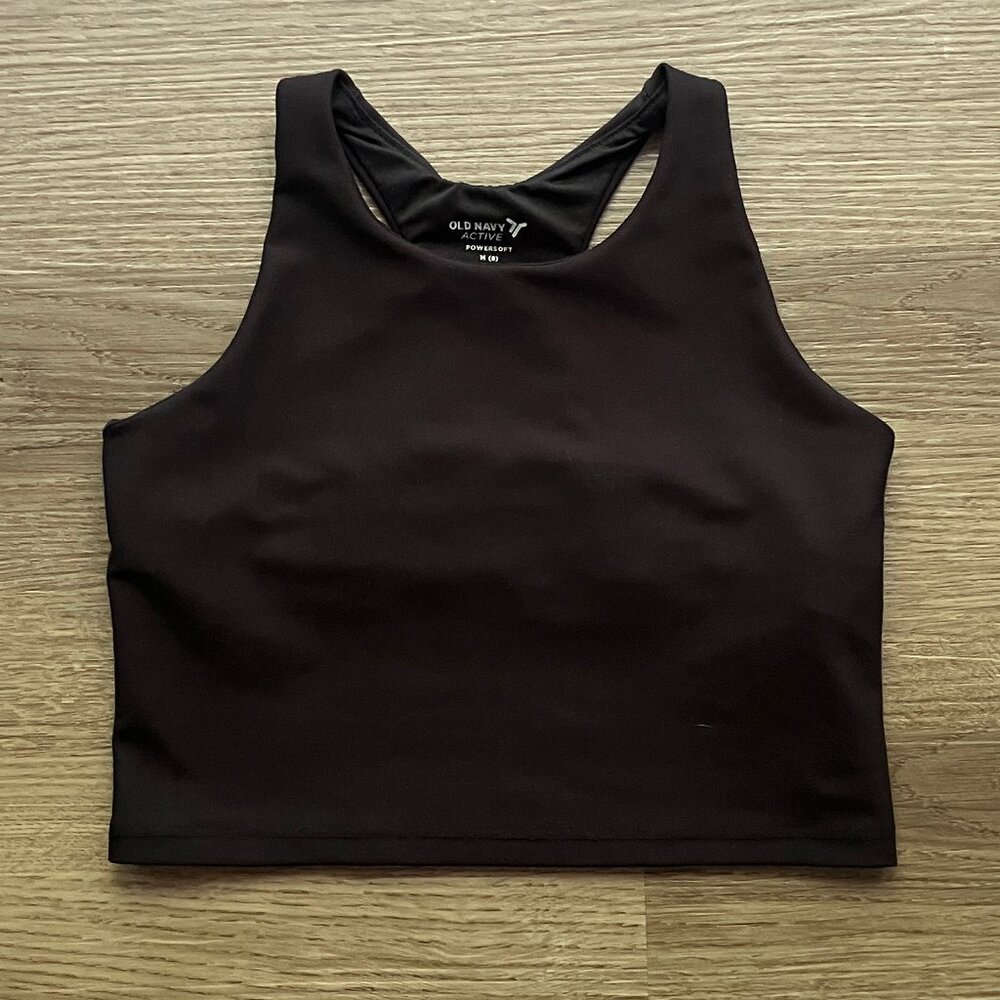 EUC: Old Navy Active Black PowerSoft Sports Bra Size: 8